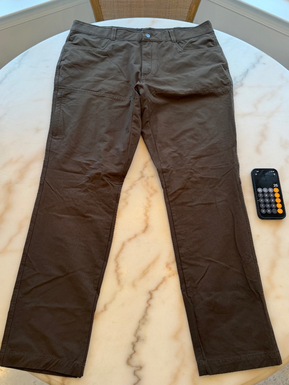 Kirkland / Brown / 38" / Brown Stretch Tech Pants (Never Worn)